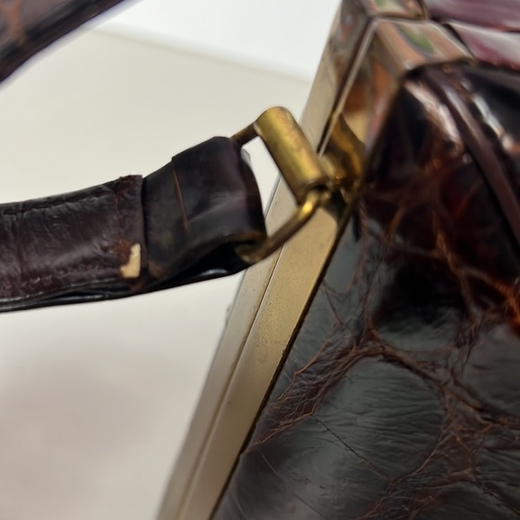 Vintage Authentic Bass Alligator Brown Small Bag - Picture 13 of 14